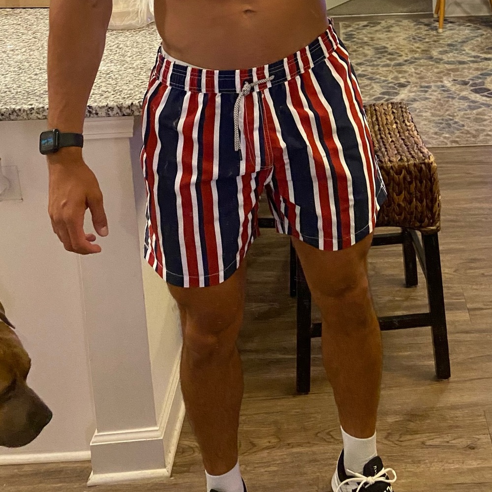 Striped Swim Trunks